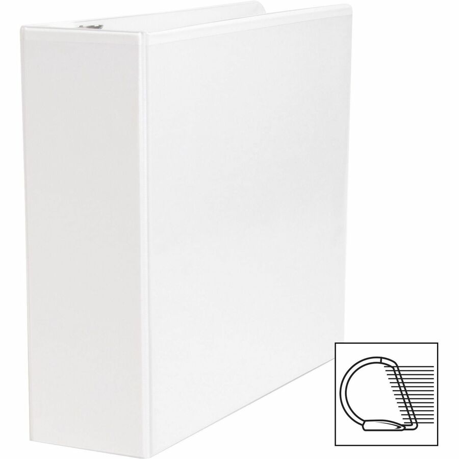 Business Source Basic D-Ring View Binder — 3", White
