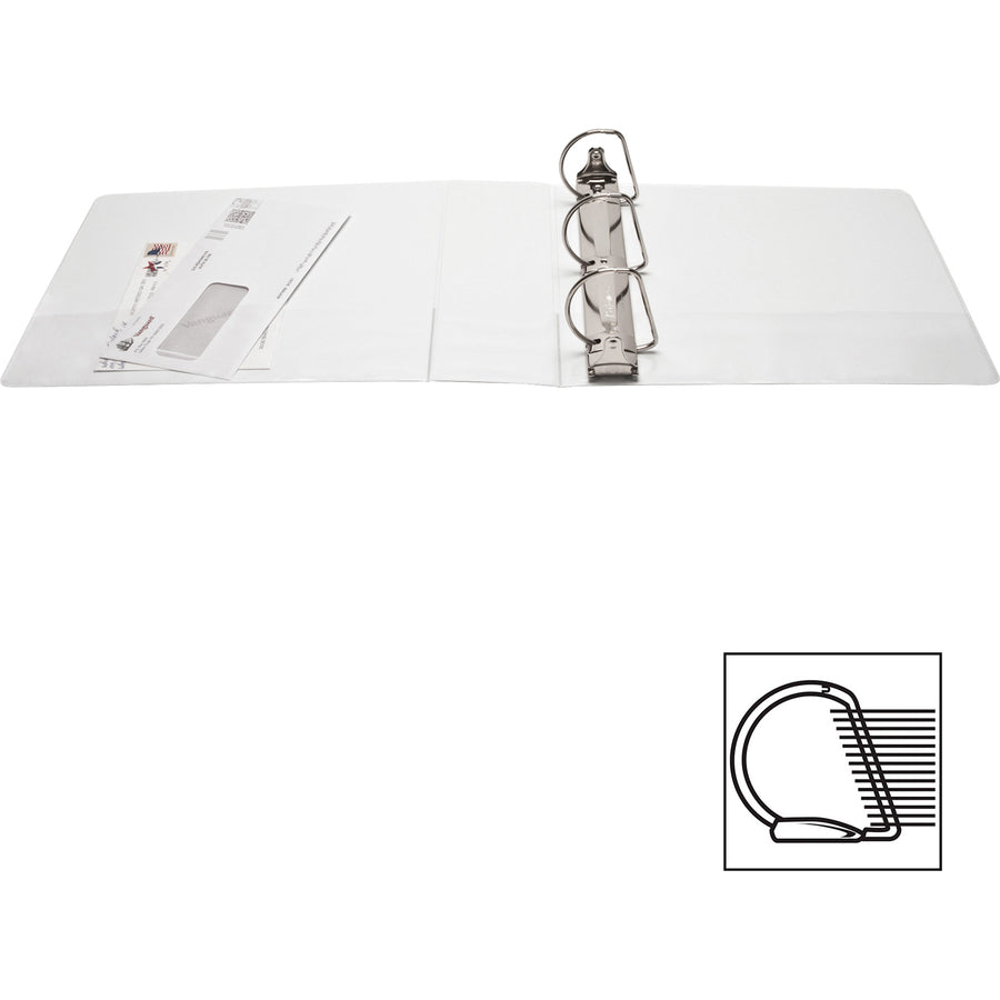 Business Source Basic D-Ring View Binder — 3", White