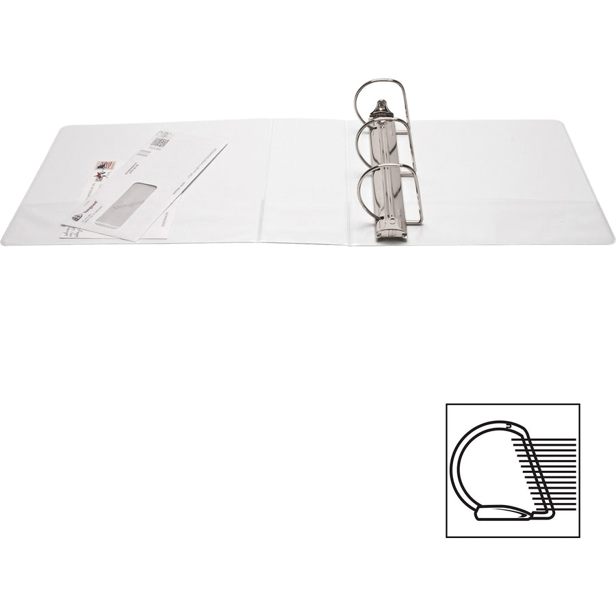 Business Source Basic D-Ring View Binder — 4", White