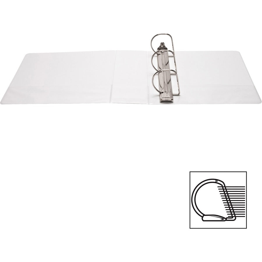 Business Source Basic D-Ring View Binder — 4", White