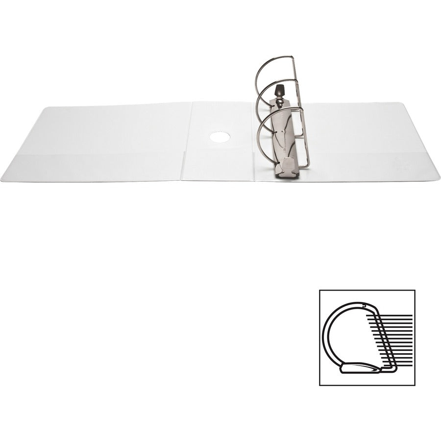 Business Source Basic D-Ring View Binder — 5", White