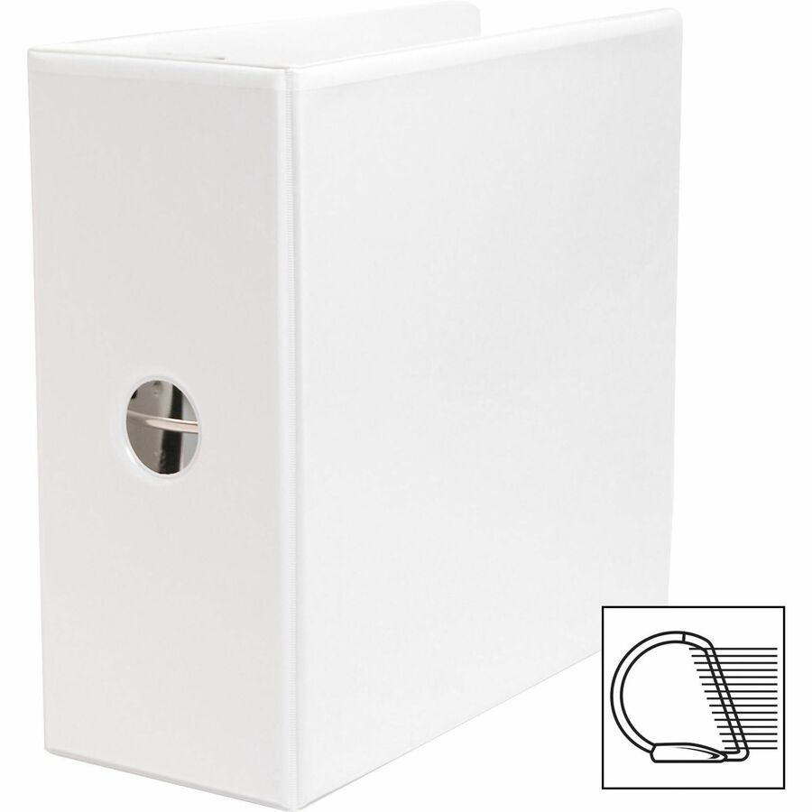 Business Source Basic D-Ring View Binder — 5", White