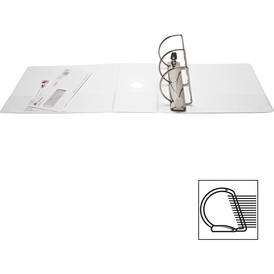 Business Source Basic D-Ring View Binder — 5", White