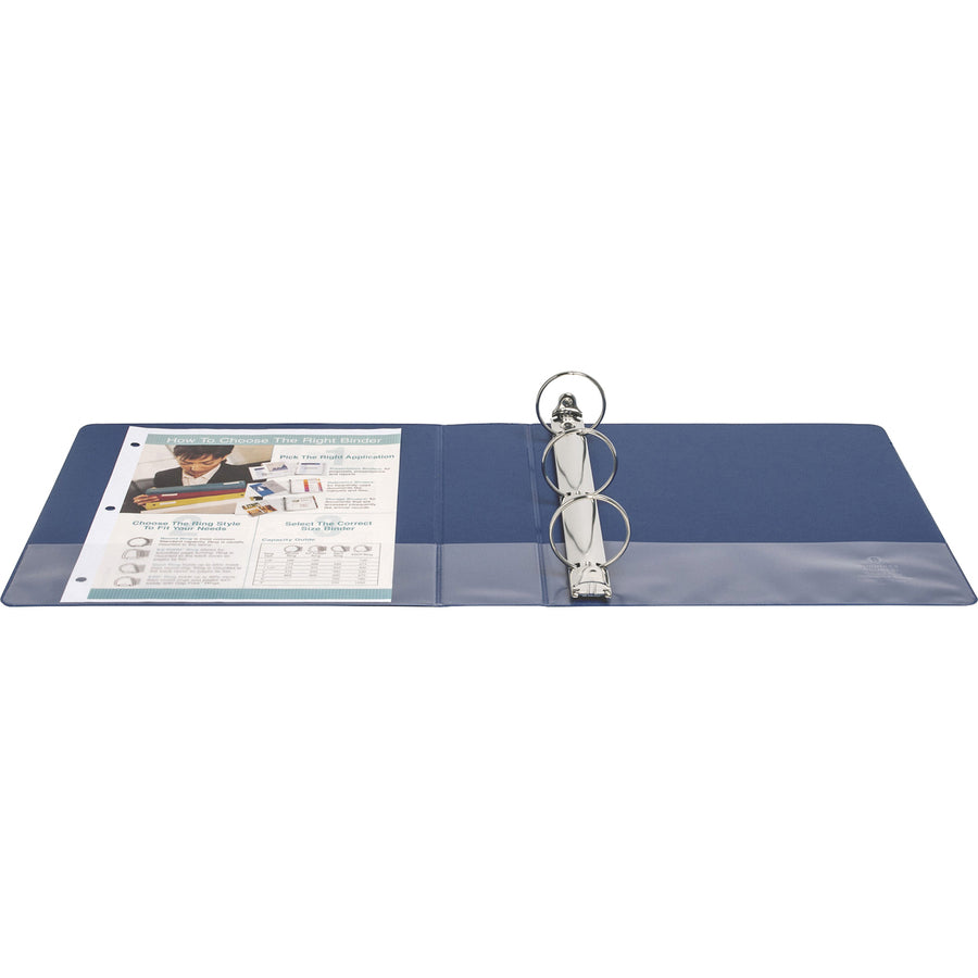 Business Source Basic Round Ring Binder — 2", Dark Blue