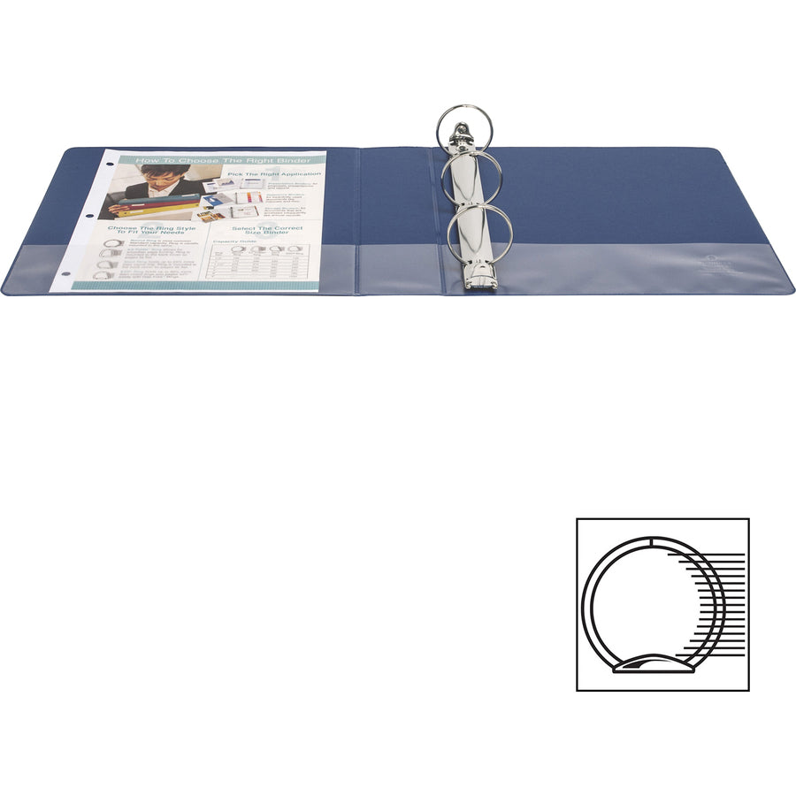 Business Source Basic Round Ring Binder — 2", Dark Blue