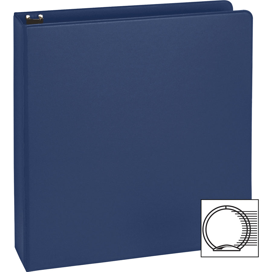 Business Source Basic Round Ring Binder — 1-1/2", Dark Blue