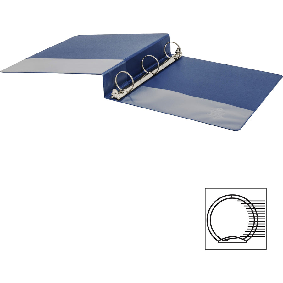 Business Source Basic Round Ring Binder — 1-1/2", Dark Blue