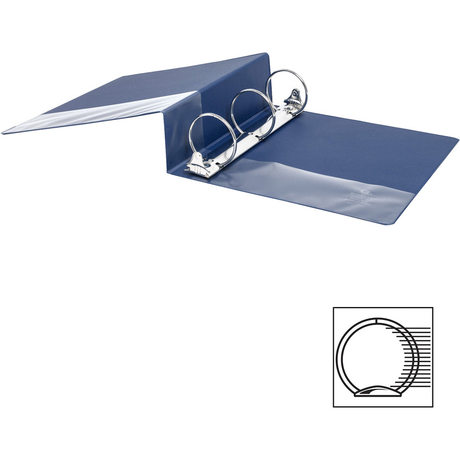 Business Source Basic Round Ring Binder — 3", Dark Blue