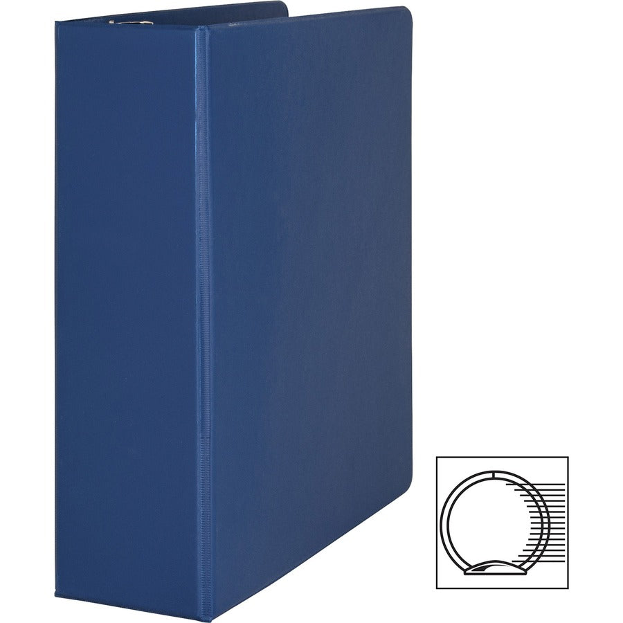 Business Source Basic Round Ring Binder — 3", Dark Blue