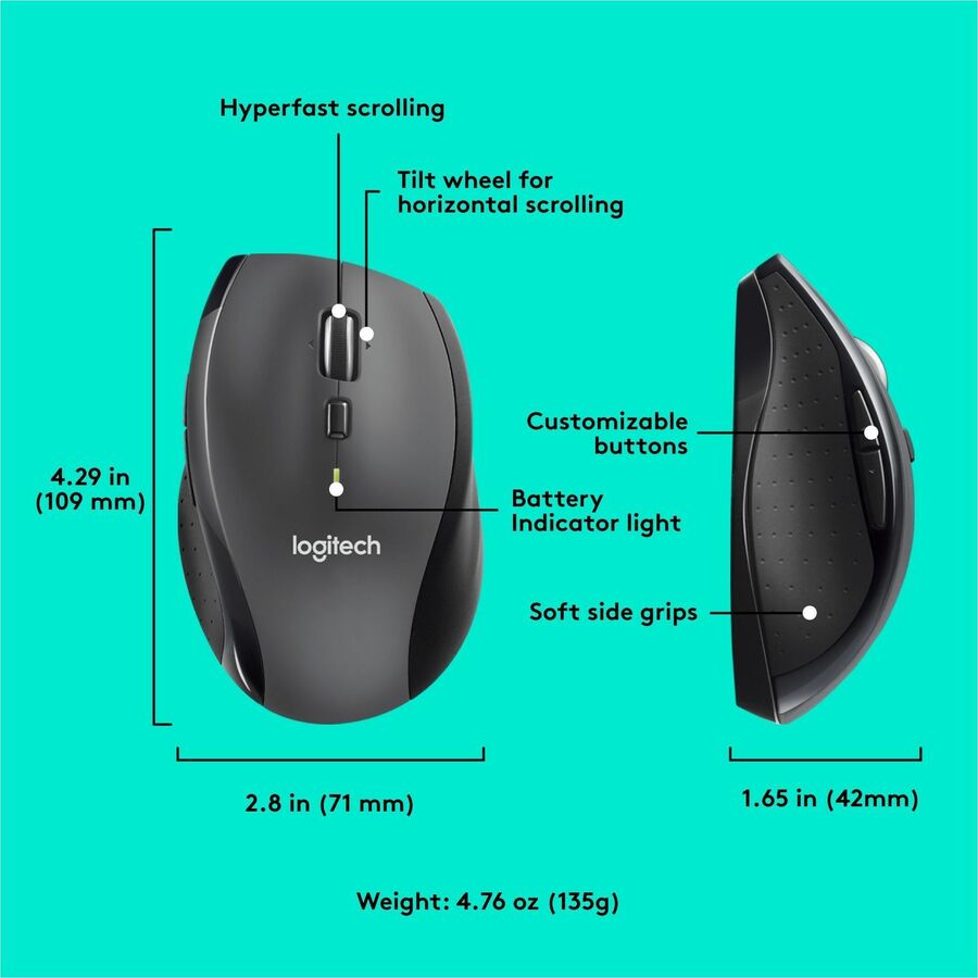 Logitech M705 Marathon Wireless Mouse — Silver