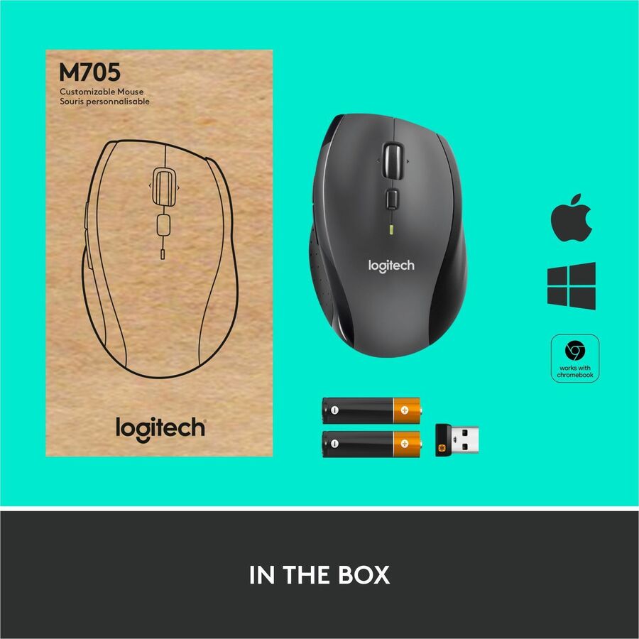 Logitech M705 Marathon Wireless Mouse — Silver