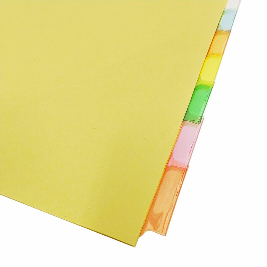 Business Source Insertable 8-Tab Binder Dividers, Multicolour — Set of 8