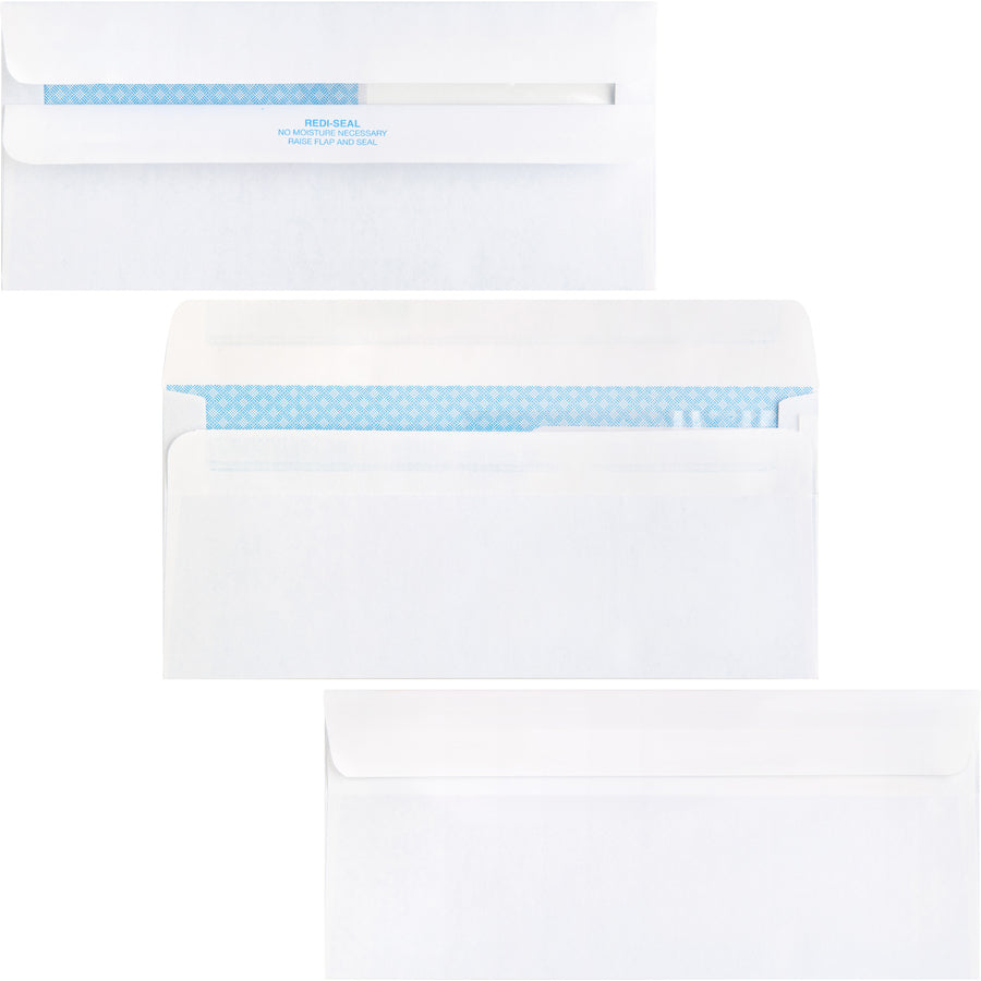 Business Source No. 9 Self-Sealing Double-Window Invoice Envelopes, 24 lb — Box of 500