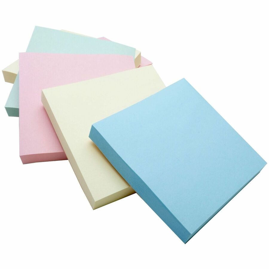 Notes adhésives pastel unies 3" Business Source
