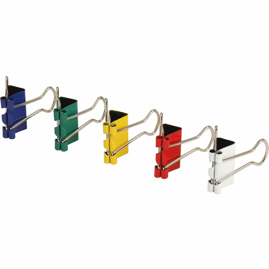 Business Source Fold-back Binder Clips — Small, Assorted Colours, 40-Pack
