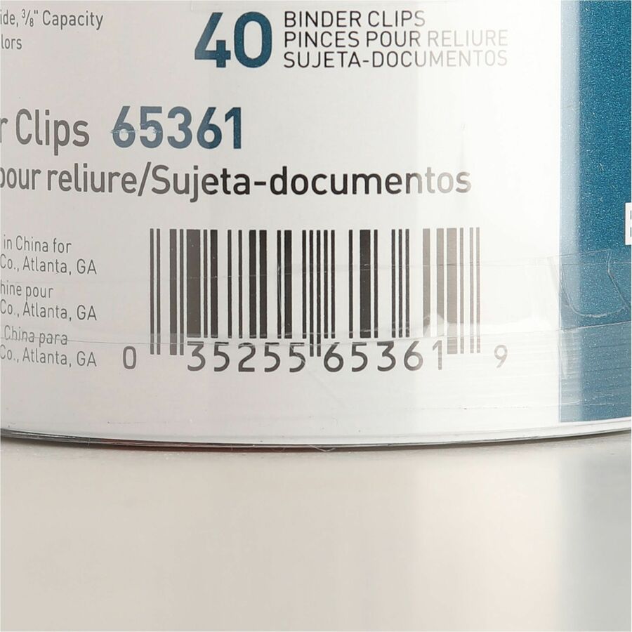 Business Source Fold-back Binder Clips — Small, Assorted Colours, 40-Pack