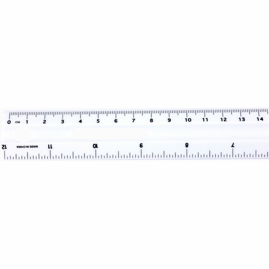 Business Source 12-Inch Plastic Ruler — Shatterproof