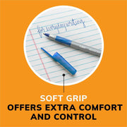 BIC Round Stic Grip Xtra-Comfort Fine Ball Point Pen, Blue, 12 Pack - 12 Pack