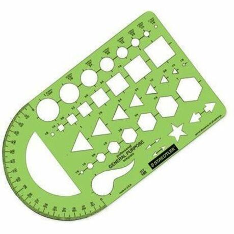 Staedtler Geometry Template and Protractor, Green