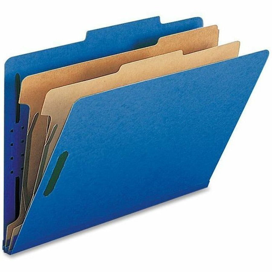 Nature Saver Recycled Classification Folders - Legal, 2 Dividers, Box of 10 - Dark Blue