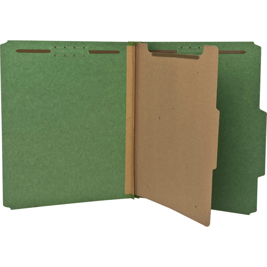 Nature Saver Recycled Classification Folders - Letter, 1 Divider, Box of 10 - Green