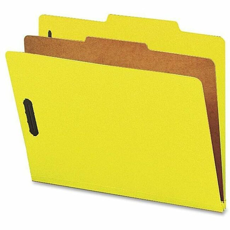 Nature Saver Recycled Classification Folders - Letter, 1 Divider, Box of 10 - Yellow
