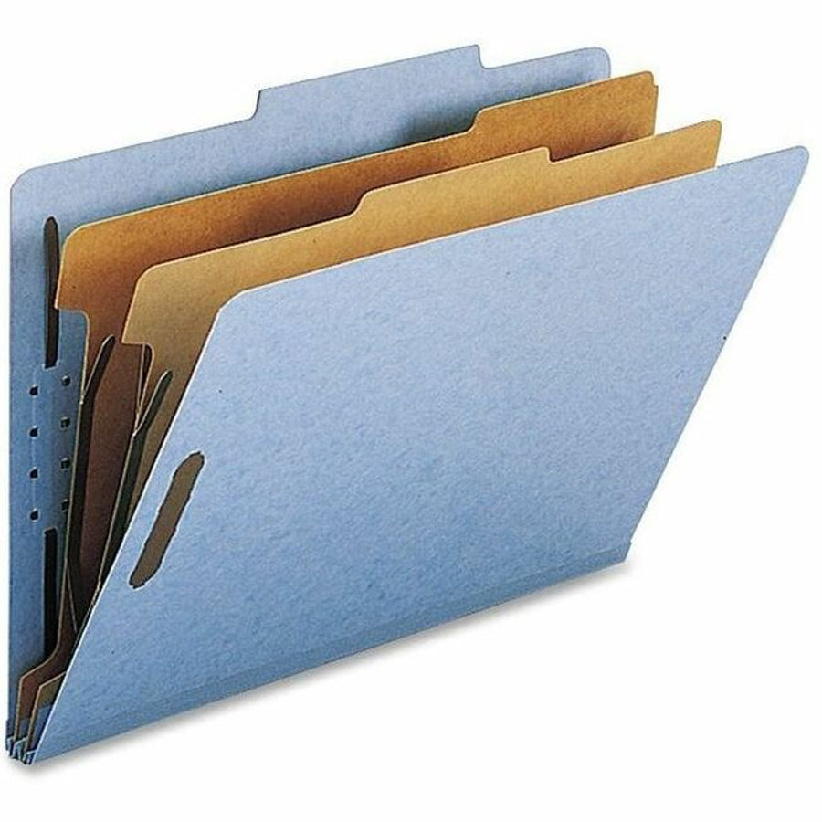 Nature Saver Recycled Classification Folders - Legal, 2 Dividers, Box of 10 - Blue