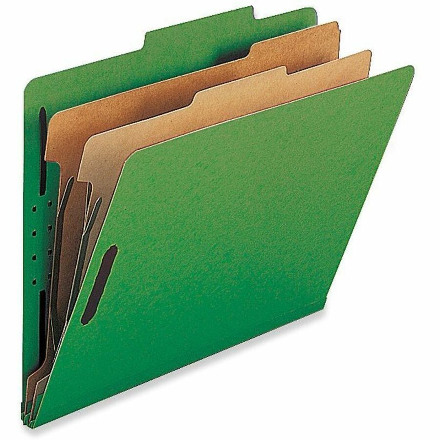 Nature Saver Recycled Classification Folders - Legal, 2 Dividers, Box of 10 - Green