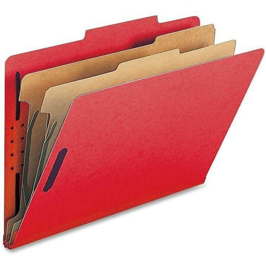 Nature Saver Recycled Classification Folders - Legal, 2 Dividers, Box of 10 - Red
