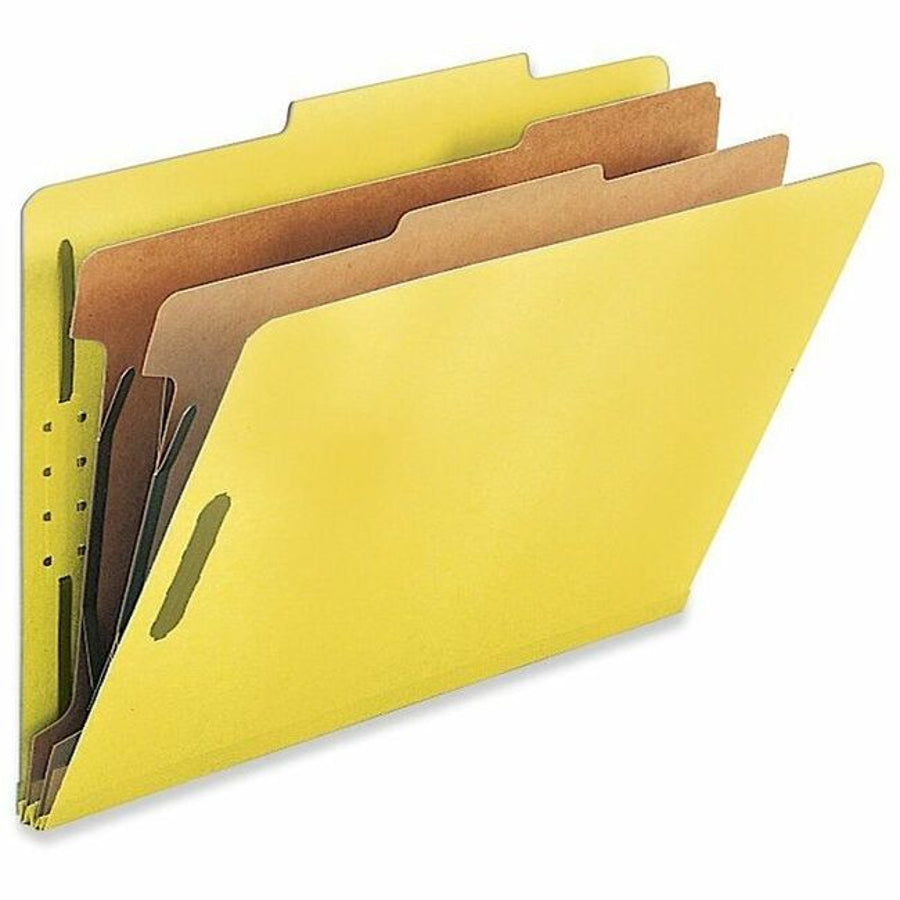 Nature Saver Recycled Classification Folders - Legal, 2 Dividers, Box of 10 - Yellow