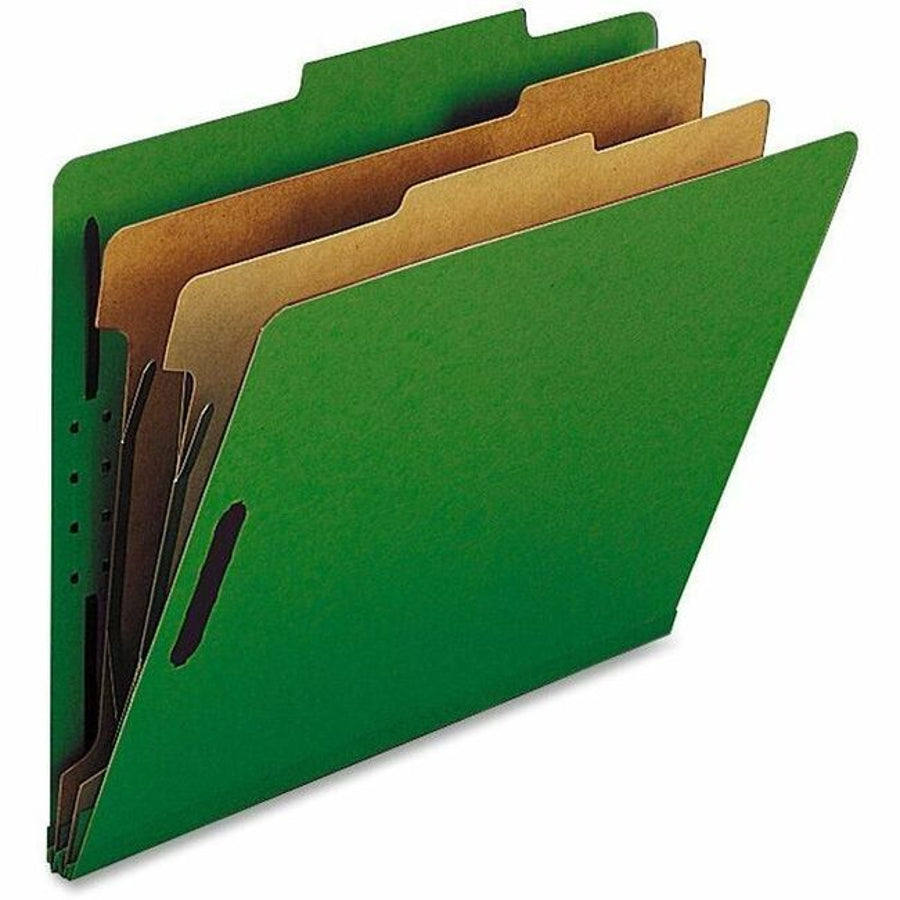 Nature Saver Recycled Classification Folders - Letter, 2 Dividers, Box of 10 - Green