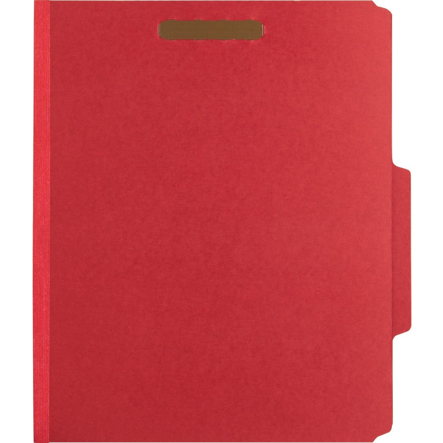 Nature Saver Recycled Classification Folders - Letter, 2 Dividers, Box of 10 - Red
