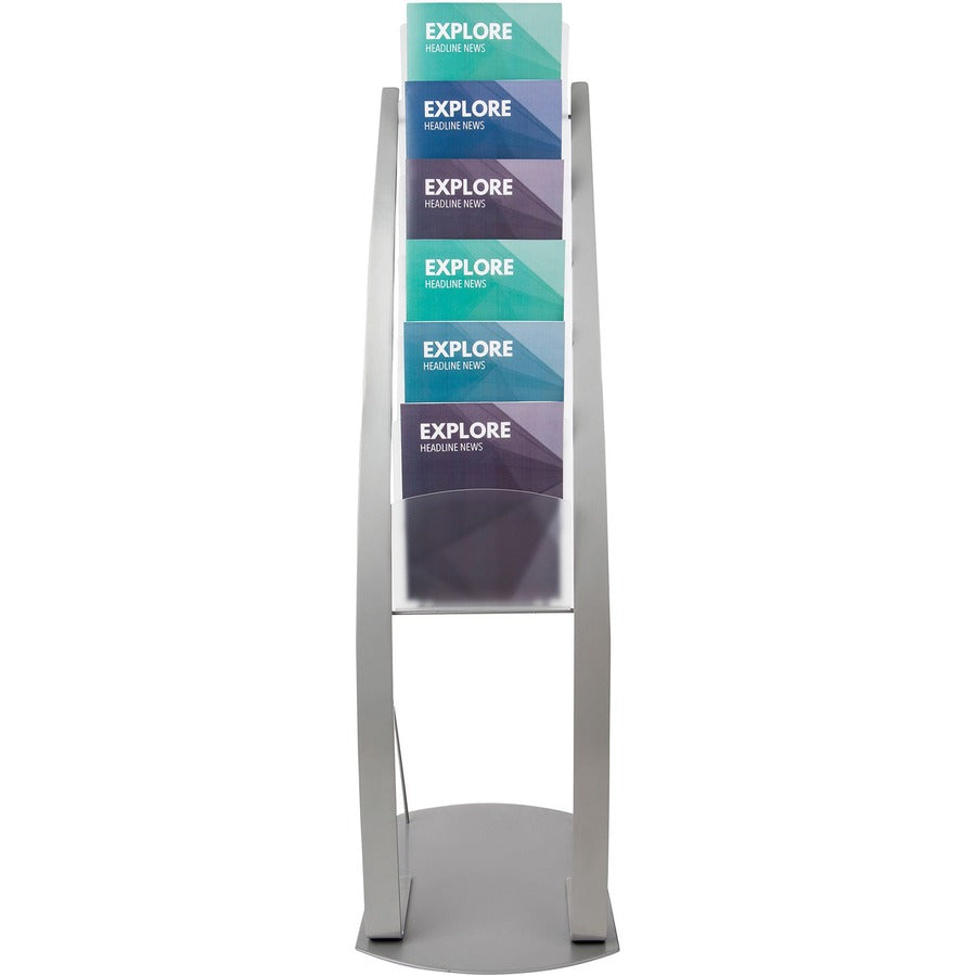 Deflecto Contemporary Floor Display - Silver
