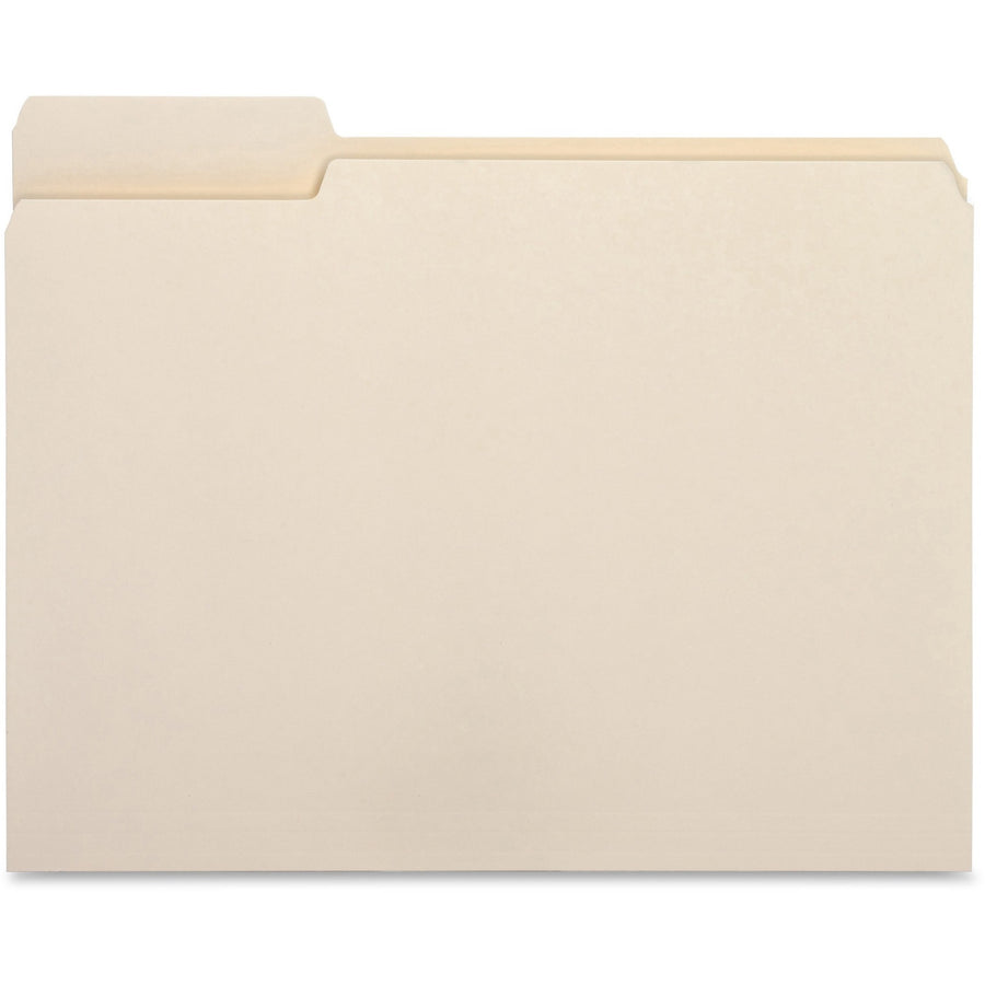 Business Source 1/3-Cut Tab Letter File Folders - Left Position, 100-Box