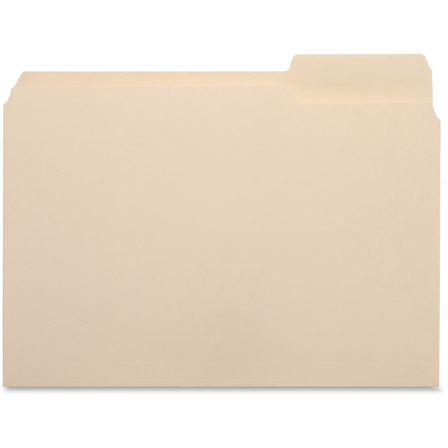 Business Source 1/3-Cut Tab Letter File Folders - Right Position, 100-Box
