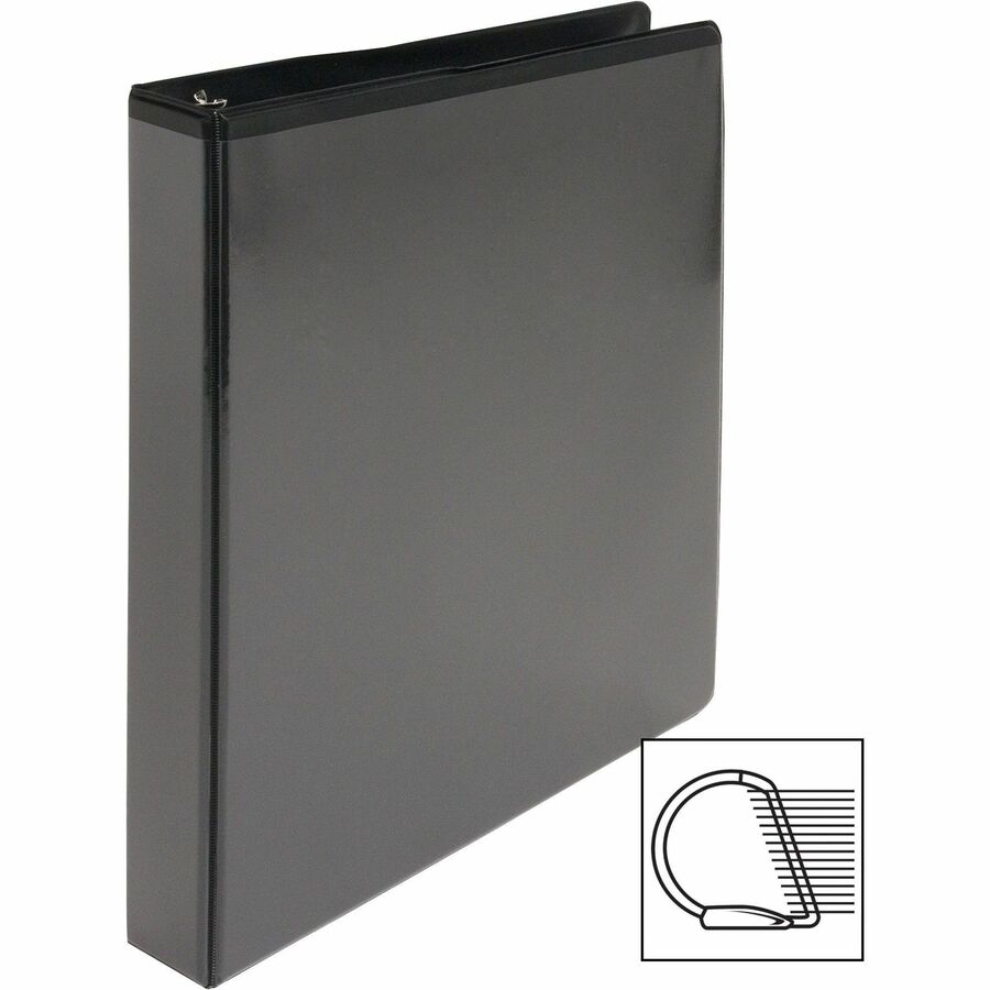 Business Source Basic D-Ring View Binder - 1", Black