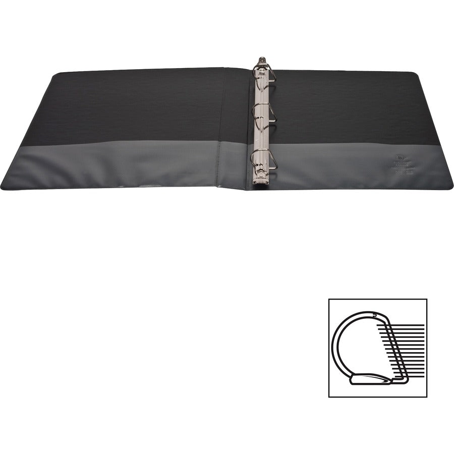 Business Source Basic D-Ring View Binder - 1", Black
