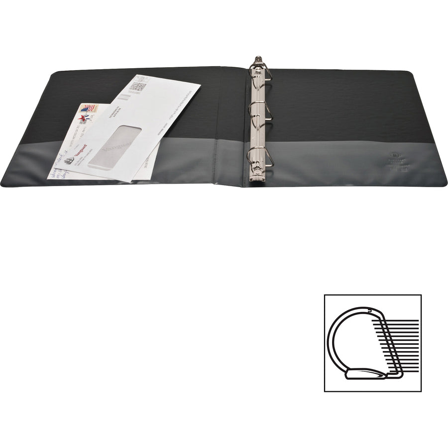 Business Source Basic D-Ring View Binder - 1", Black