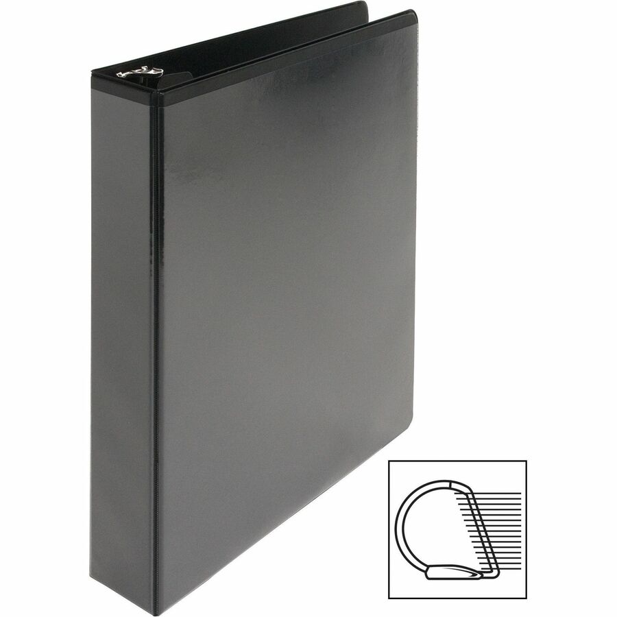 Business Source Basic D-Ring View Binder - 1-1/2", Black