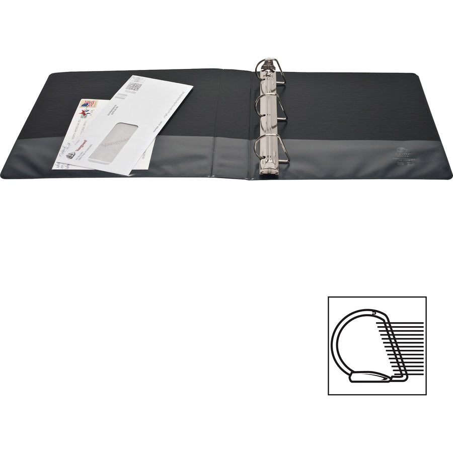 Business Source Basic D-Ring View Binder - 1-1/2", Black