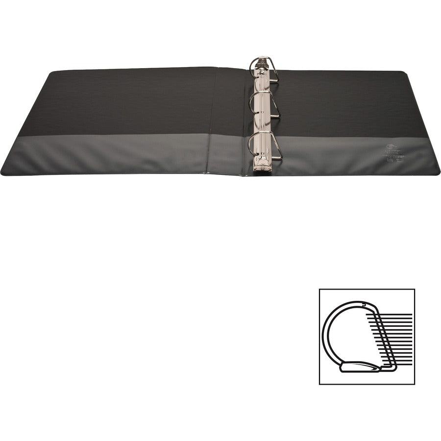Business Source Basic D-Ring View Binder - 1-1/2", Black