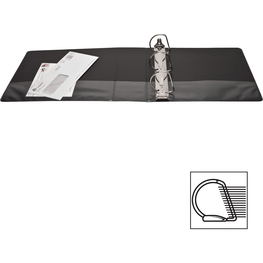 Business Source Basic D-Ring View Binder - 3", Black