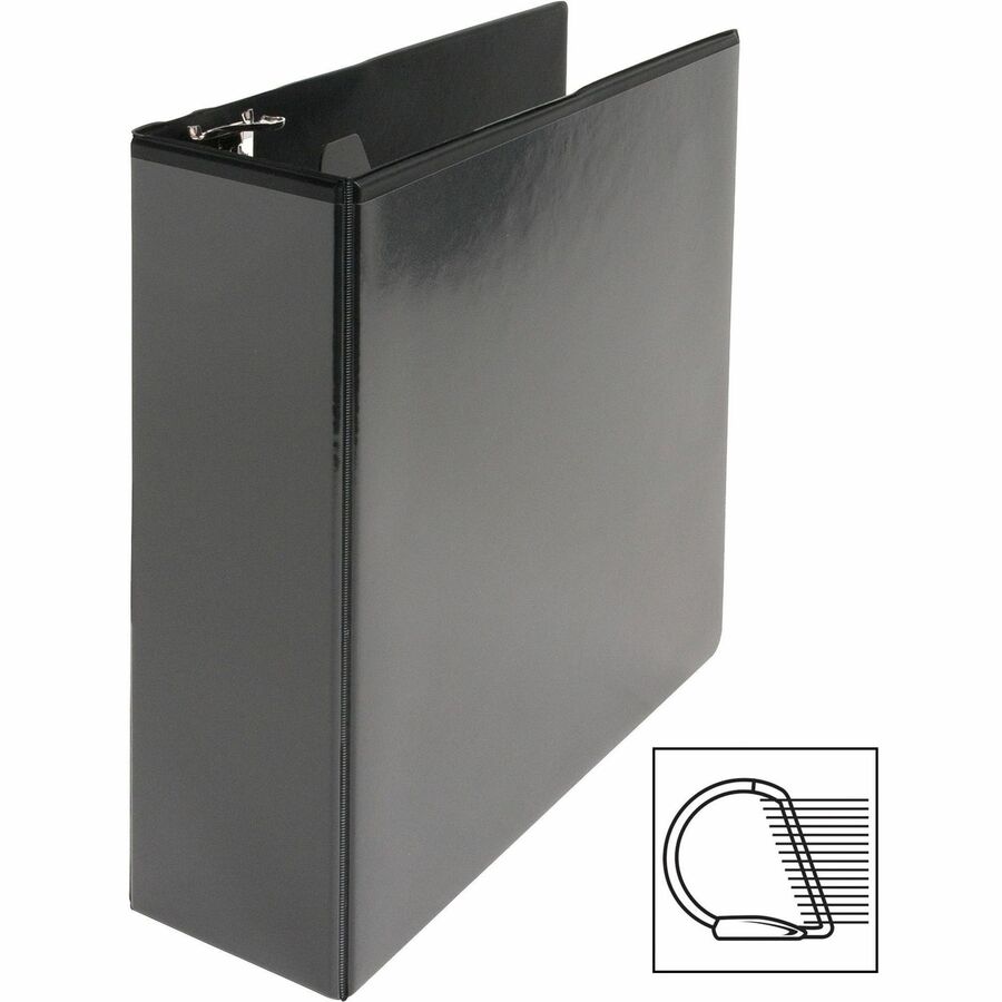 Business Source Basic D-Ring View Binder - 3", Black