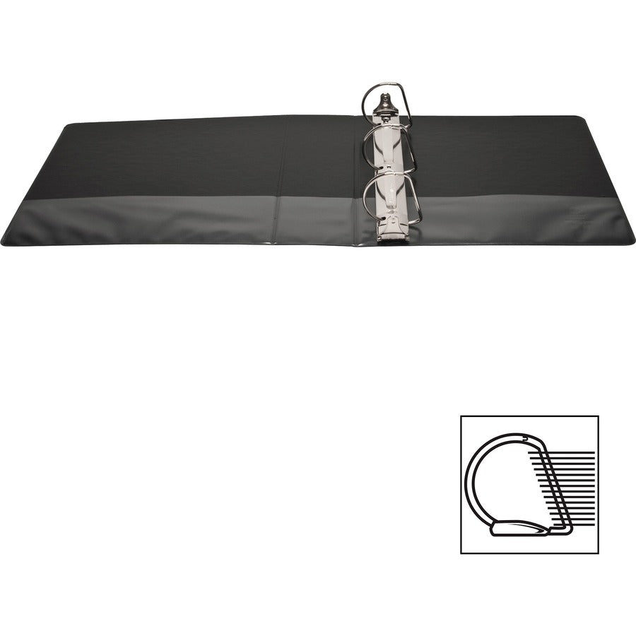 Business Source Basic D-Ring View Binder - 3", Black