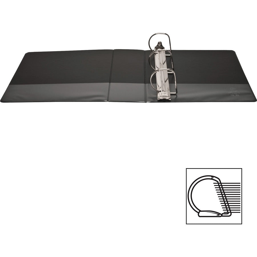 Business Source Basic D-Ring View Binder - 4", Black