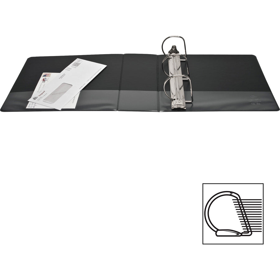 Business Source Basic D-Ring View Binder - 4", Black