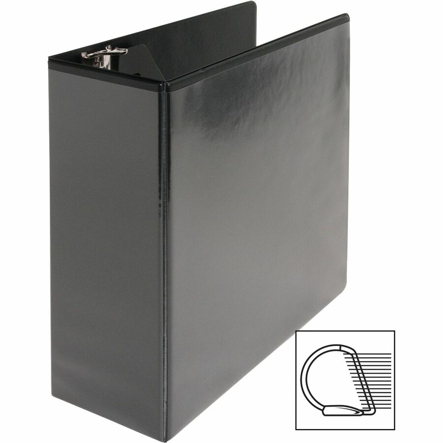 Business Source Basic D-Ring View Binder - 4", Black
