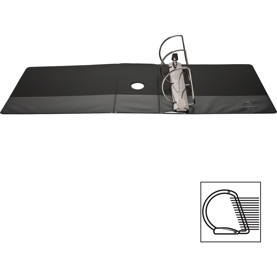 Business Source Basic D-Ring View Binder - 5", Black