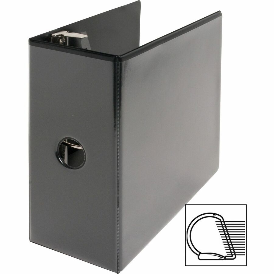 Business Source Basic D-Ring View Binder - 5", Black