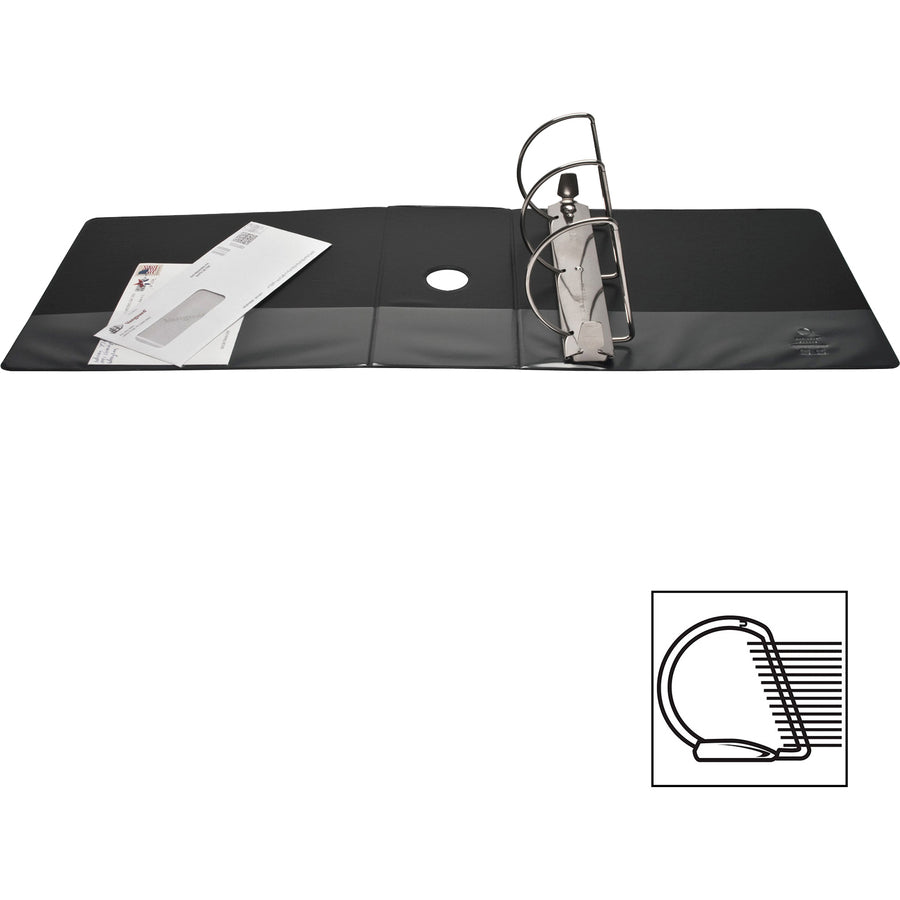 Business Source Basic D-Ring View Binder - 5", Black